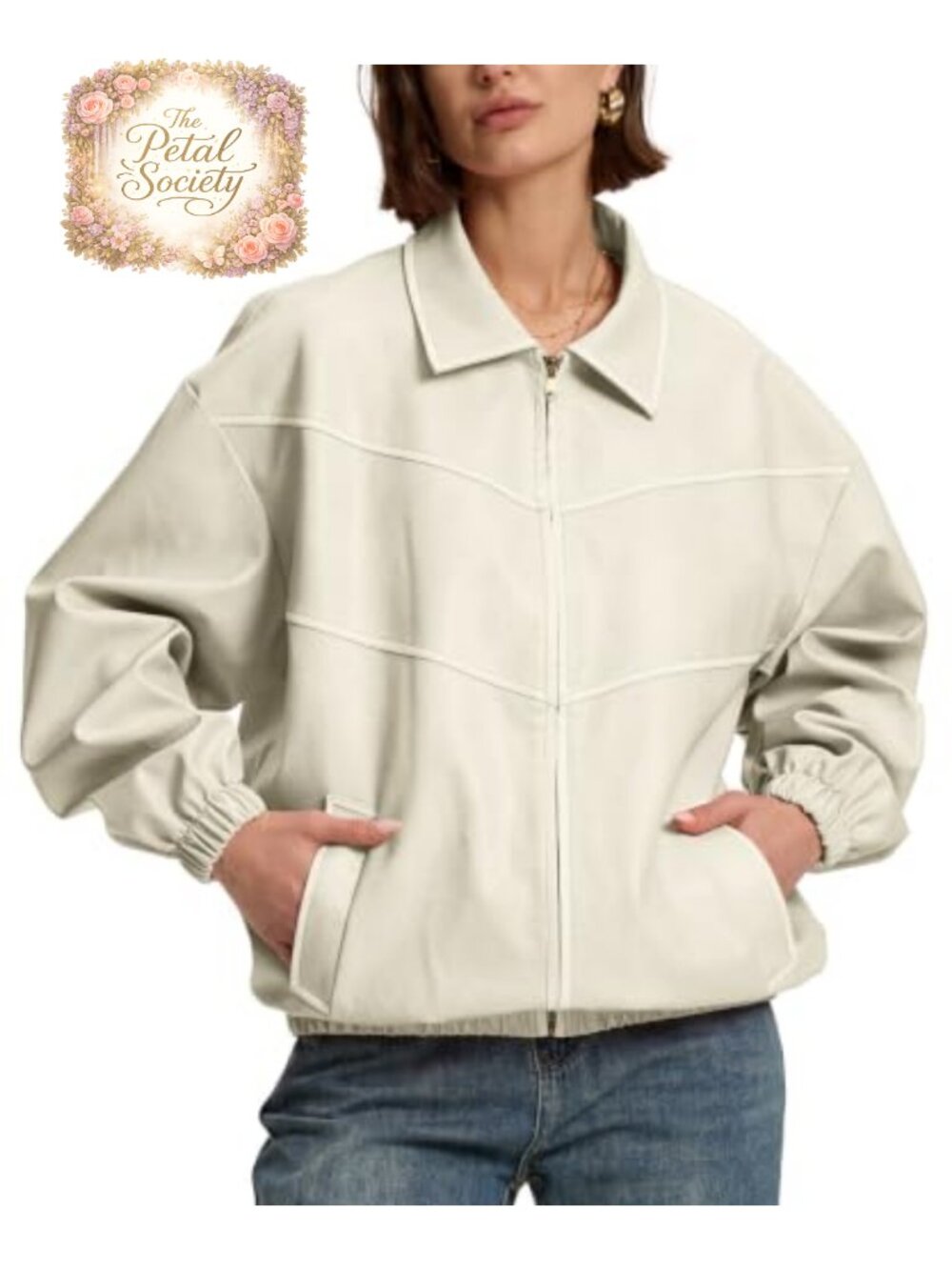 Oversized Faux Leather Jacket Vintage Motorcycle Coat Fall Women